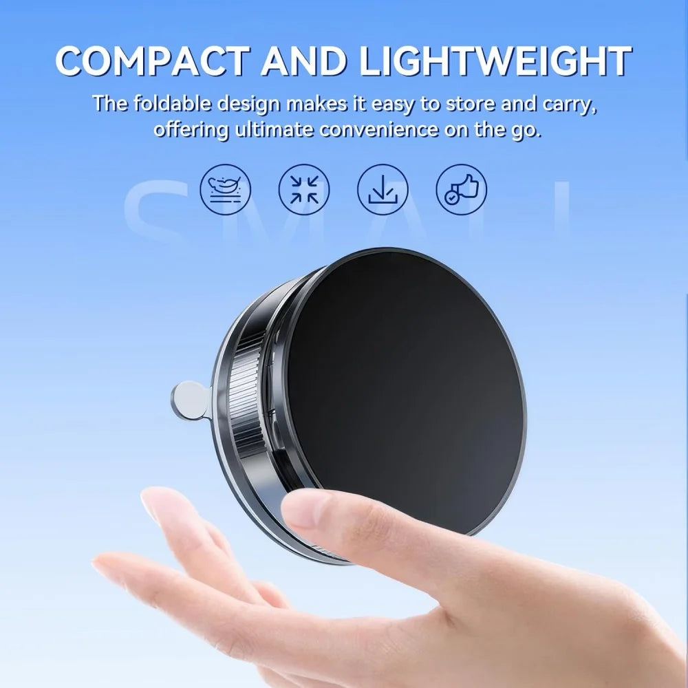 Magnetic Phone Holder with Suction Cup Mount — 360° Swivel for Car, Gym & Mirror