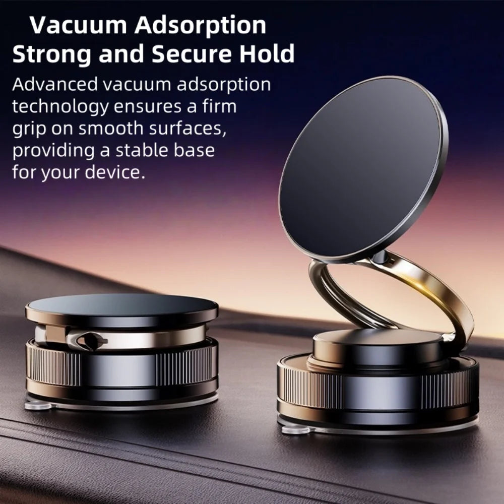 Magnetic Phone Holder with Suction Cup Mount — 360° Swivel for Car, Gym & Mirror